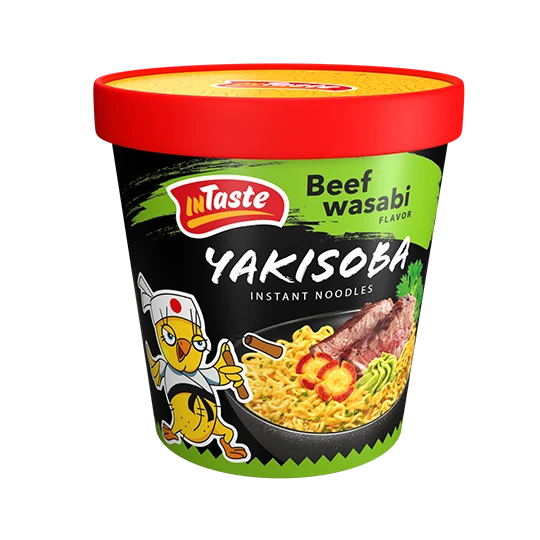 Instantní nudle Beef Wasabi Flavour s hovězí příchutí a wasabi